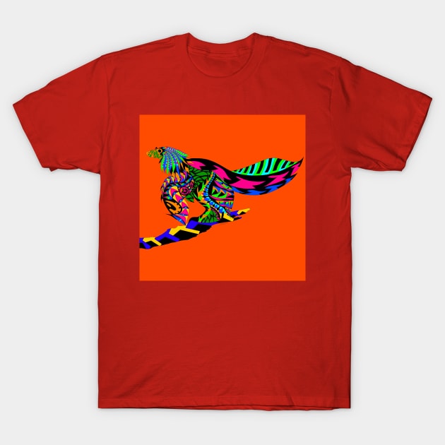 dinosaur in rainbow wings ecopop T-Shirt by jorge_lebeau